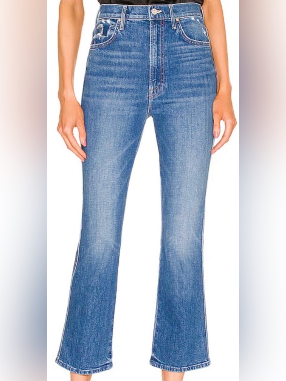 Mother Jeans High Waist Smokin Double Ankle Flare Denim Broken Record 28